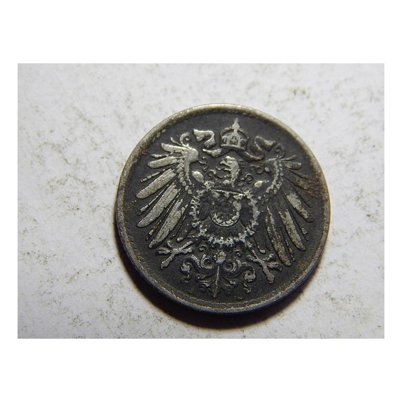 Německo Císařství 5 Pfennig 1916 A Fe VF č05899 Německo Císařství 5 Pfennig 1916 A Fe VF č05899