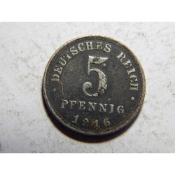 Německo Císařství 5 Pfennig 1916 A Fe VF č05899 