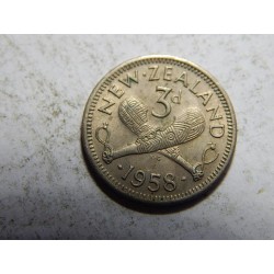New Zealand 3 Pence 1958 XF č05915 