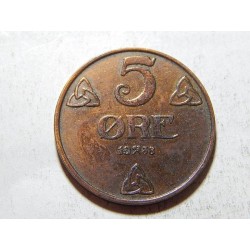 Norsko 5 Øre 1938 R XF č38038 