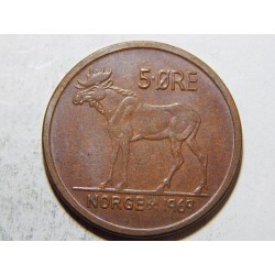 Norsko 5 Øre 1968 XF-UNC č38082 