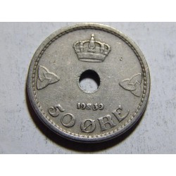 Norsko 50 Øre 1939 RR XF č37991
