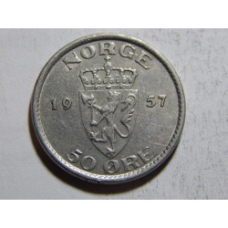 Norsko 50 Øre 1957 XF č37985 