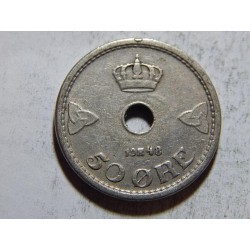 Norsko 50 Øre 1948 XF č38100 