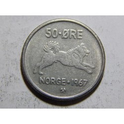 Norsko 50 Øre 1967 XF č37993 