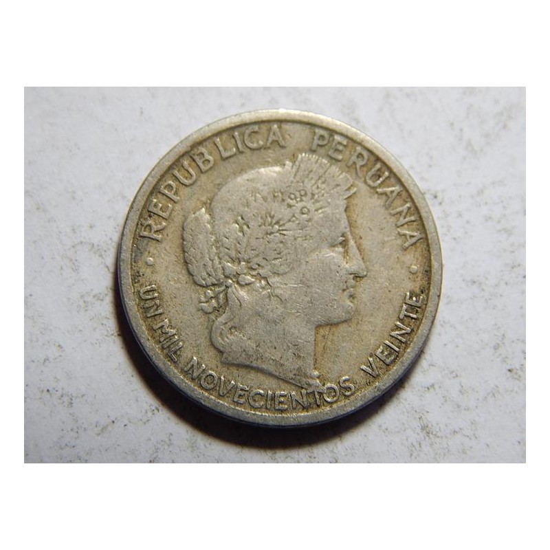 Peru 10 Centavos 1920 XF č05895 Peru 10 Centavos 1920 XF č05895
