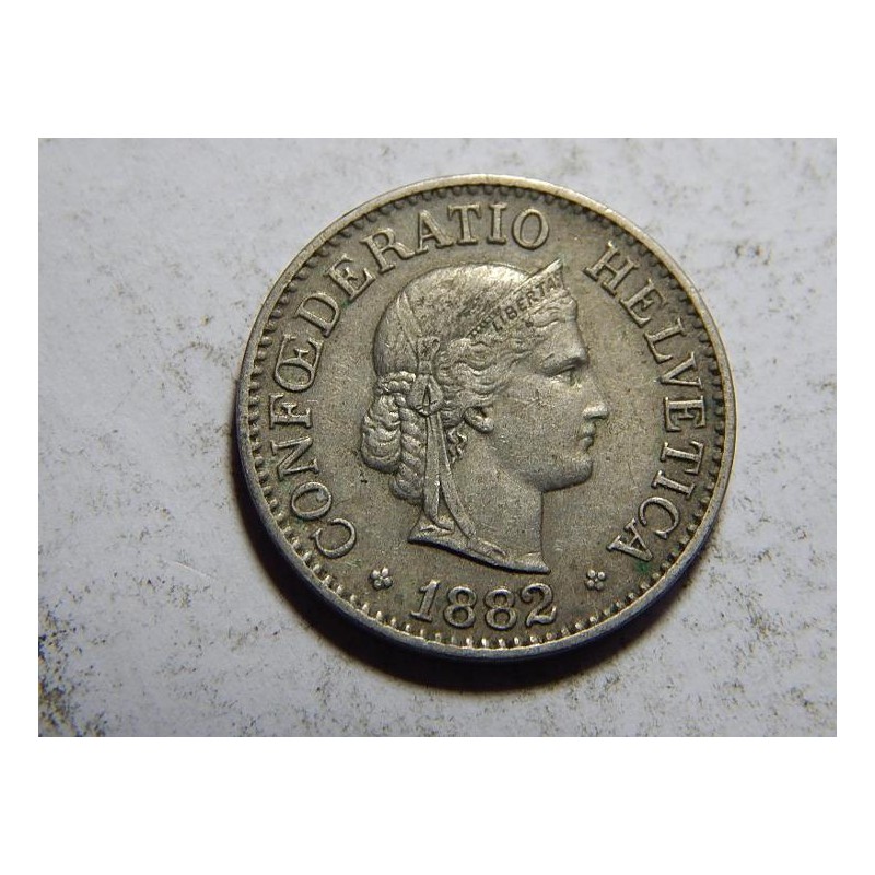 Švýcarsko 10 Rappen 1882 B XF č05907 Švýcarsko 10 Rappen 1882 B XF č05907