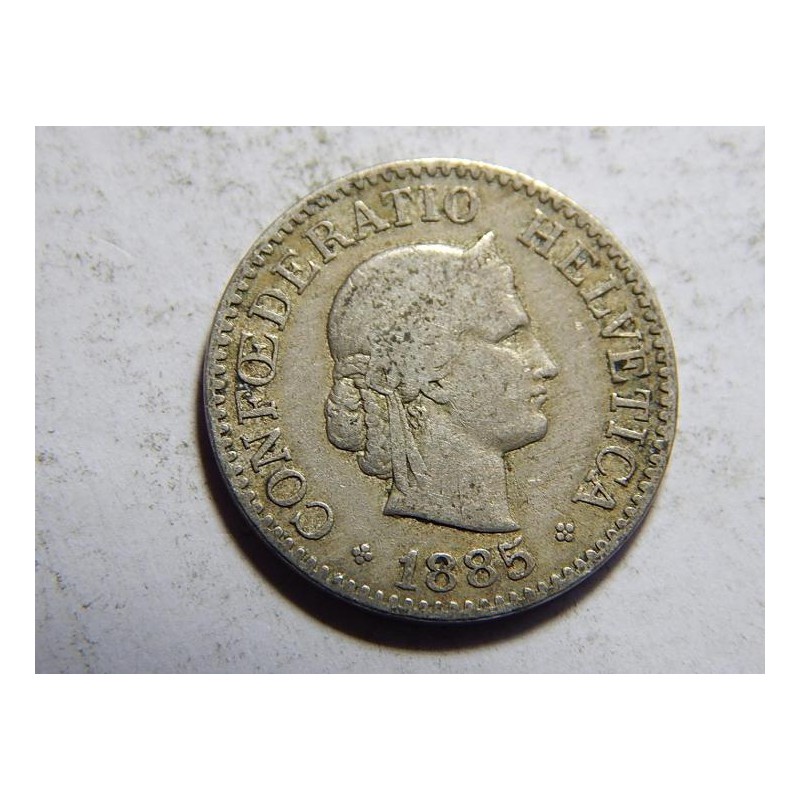 Švýcarsko 10 Rappen 1885 B VF-XF č05911 Švýcarsko 10 Rappen 1885 B VF-XF č05911