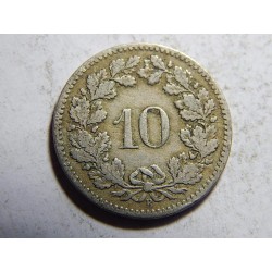 Švýcarsko 10 Rappen 1885 B VF-XF č05911 