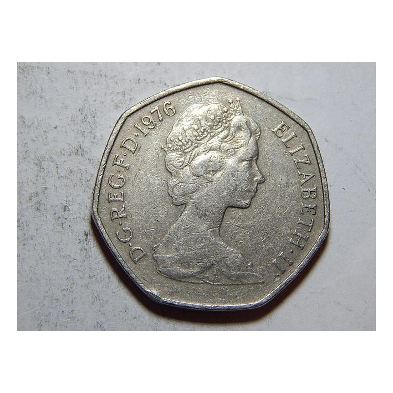 Anglie 50 Pence 1976 VF-XF č32073 Anglie 50 Pence 1976 VF-XF č32073