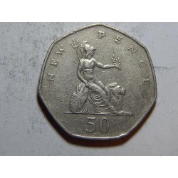 Anglie 50 Pence 1976 VF-XF č32073