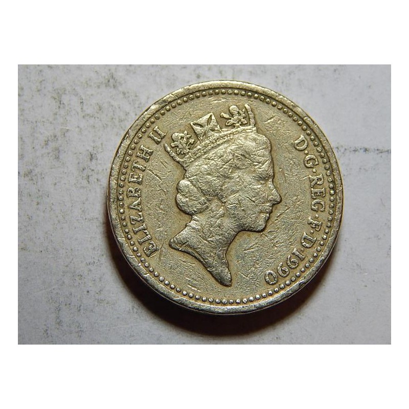 Anglie 1 Pound 1990 VF č32065 Anglie 1 Pound 1990 VF č32065