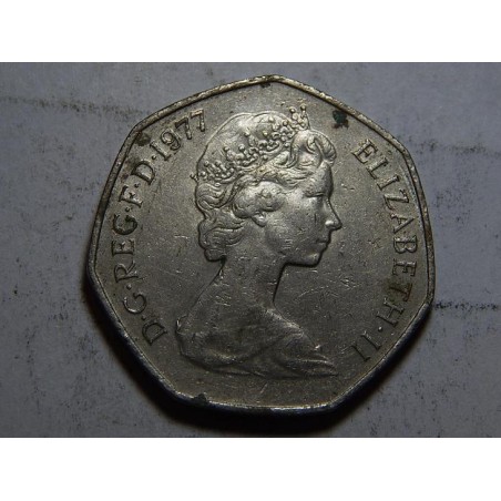 Anglie 50 Pence 1977 VF-XF č32054