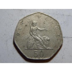 Anglie 50 Pence 1977 VF-XF č32054