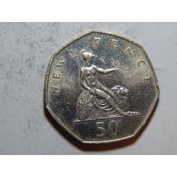 Anglie 50 Pence 1977 XF-UNC č32078