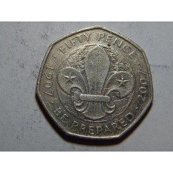 Anglie 50 Pence 2007 Be repared VF č31978