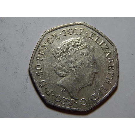Anglie 50 Pence 2017 Peter rabbit XF-UNC č31611