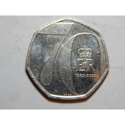 Anglie 50 Pence 2022 výročí 70 let UNC č31637