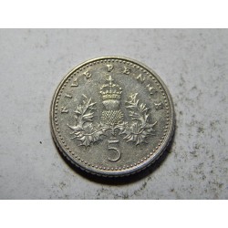 Anglie 5 Pence 1990 XF č38571 