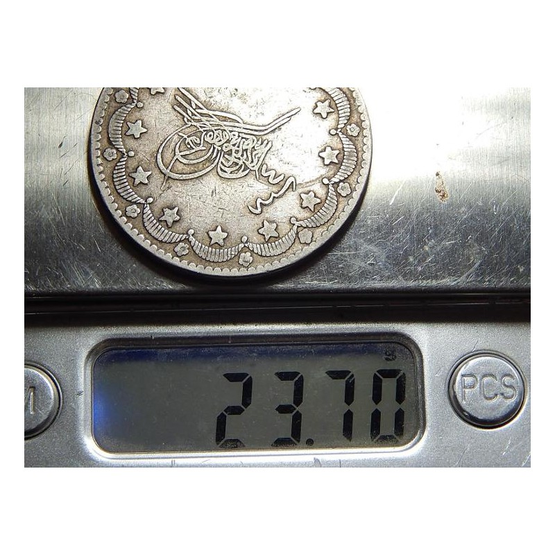 Osmanská říše Abdul Aziz 20 Kurus 1865(12774) Ag XF č39216 Osmanská říše Abdul Aziz 20 Kurus 1865(12774) Ag XF č39216