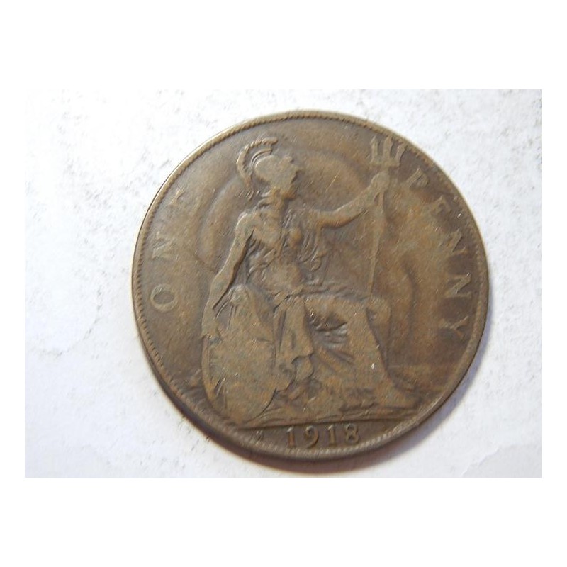 Anglie 1 Penny 1918 H R VF č39590 Anglie 1 Penny 1918 H R VF č39590