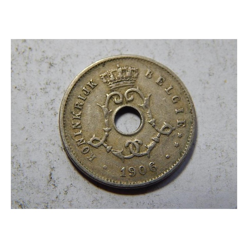 Belgie N. legenda 5 Centimes 1906 XF č38479 Belgie N. legenda 5 Centimes 1906 XF č38479