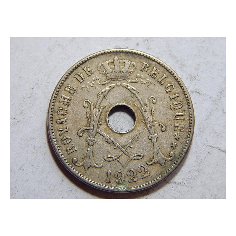 Belgie F. legenda 25 Centimes 1922 XF č39533 Belgie F. legenda 25 Centimes 1922 XF č39533