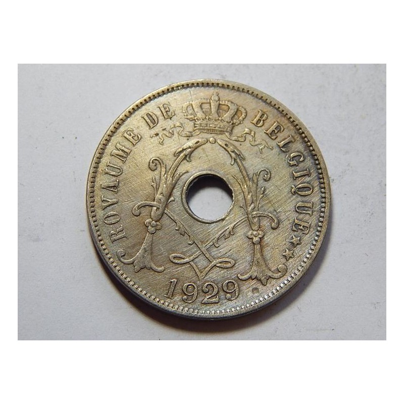 Belgie F. legenda 25 Centimes 1929 XF č39581 Belgie F. legenda 25 Centimes 1929 XF č39581
