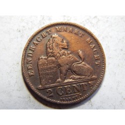 Belgie N. legenda 2 Centimes 1911 VF-XF č38414