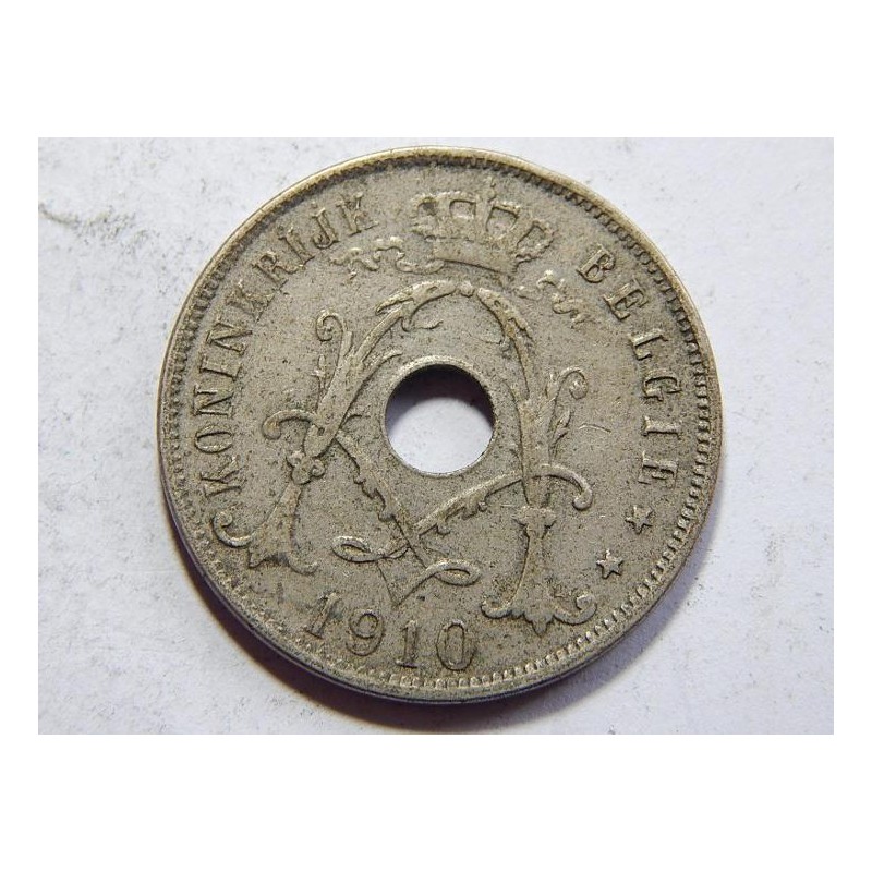 Belgie N. legenda 25 Centimes 1910 R XF č39548 Belgie N. legenda 25 Centimes 1910 R XF č39548