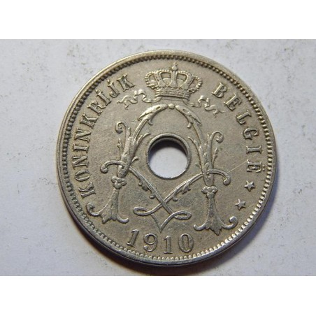 Belgie N. legenda 25 Centimes 1910 R XF č39596