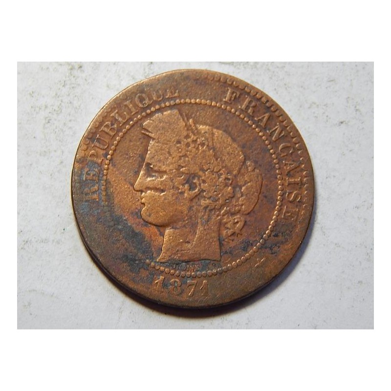 Francie 5 Centimes 1871 A F-VF č39562 Francie 5 Centimes 1871 A F-VF č39562