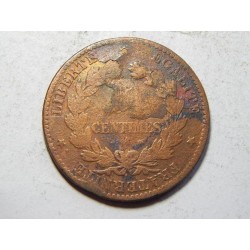 Francie 5 Centimes 1871 A F-VF č39562