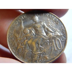 Francie 5 Centimes 1916 XF-UNC č39528