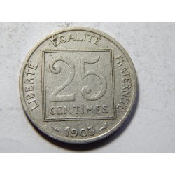 Francie 25 Centimes 1903 XF č39555