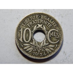 Francie 10 Centimes 1924 XF č38391