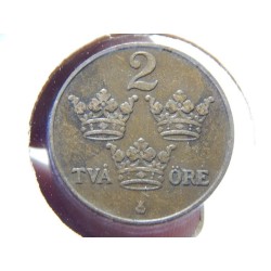 Sweden 2 Öre 1916 (short 6) XF č00565