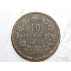 Itálie 10 Centesimi 1866 H F-VF č39530