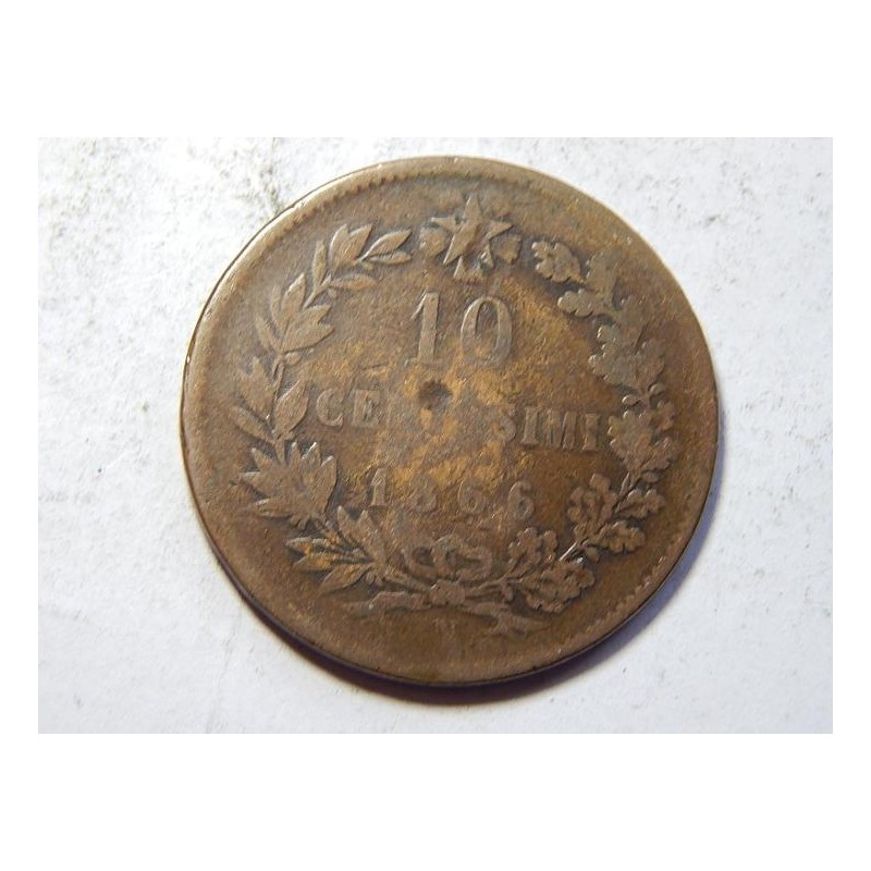 Itálie 10 Centesimi 1866 N F-XF č39561 Itálie 10 Centesimi 1866 N F-XF č39561
