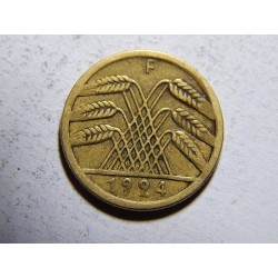 Německo Výmarsko 5 Rentenpfennig 1924F XF č30262