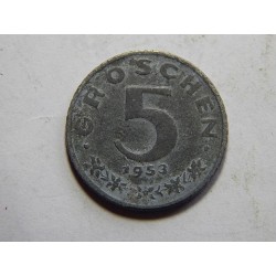 Rakousko 5 Gröschen 1953 Zn VF č38890 