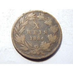 Portugalsko 10 Reis 1884 F č39556