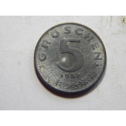Rakousko 5 Gröschen 1957 Zn VF č38881 