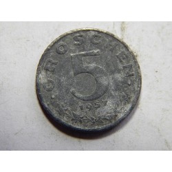 Rakousko 5 Gröschen 1957 Zn VF č38923 