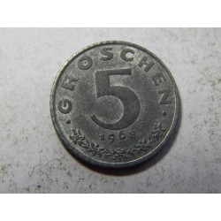 Rakousko 5 Gröschen 1968 Zn UNC č38566 