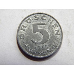 Rakousko 5 Gröschen 1972 Zn XF č38951