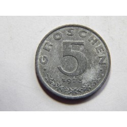 Rakousko 5 Gröschen 1973 Zn XF č38899 
