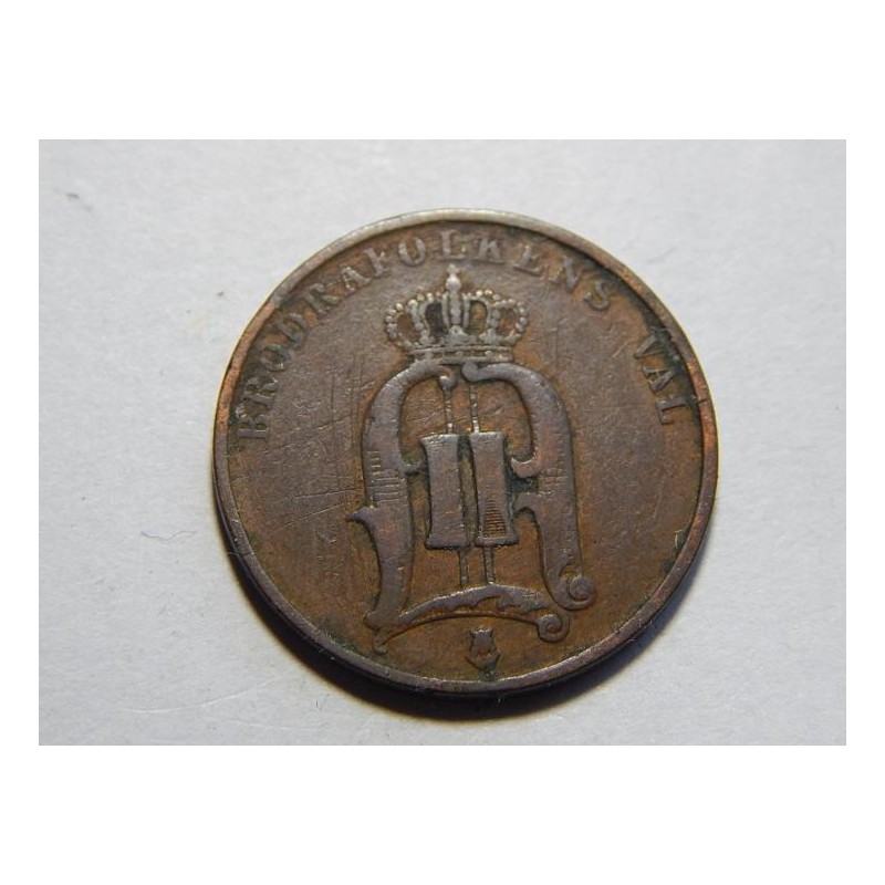 Sweden 2 Öre 1878 RR VF č11590 Sweden 2 Öre 1878 RR VF č11590