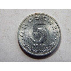 Rakousko 5 Gröschen 1990 R Zn UNC č38962 