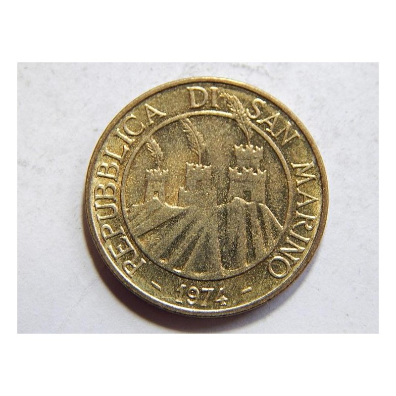 San Marino 20 Lire 1974 UNC č39500 San Marino 20 Lire 1974 UNC č39500